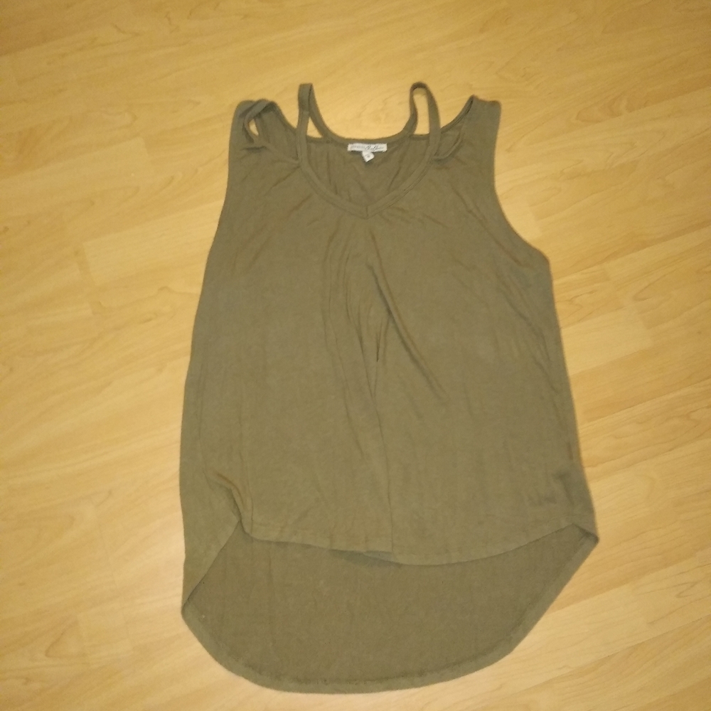 Express One Eleven Green Cold Shoulder Top - Size XL